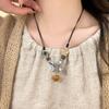 2025 New Antique Ceramic Beaded Necklace Women's New Chinese Retro Woven Neck Chain National Style Hanfu Collarbone Chain