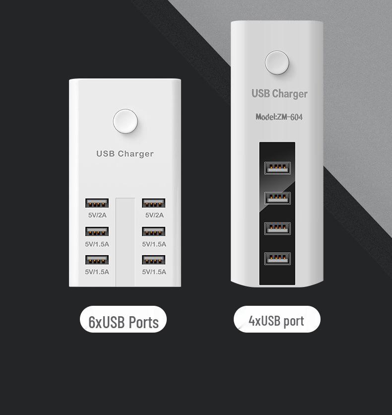 Travel Power Strip with Multi-USB Ports and Extension Cord