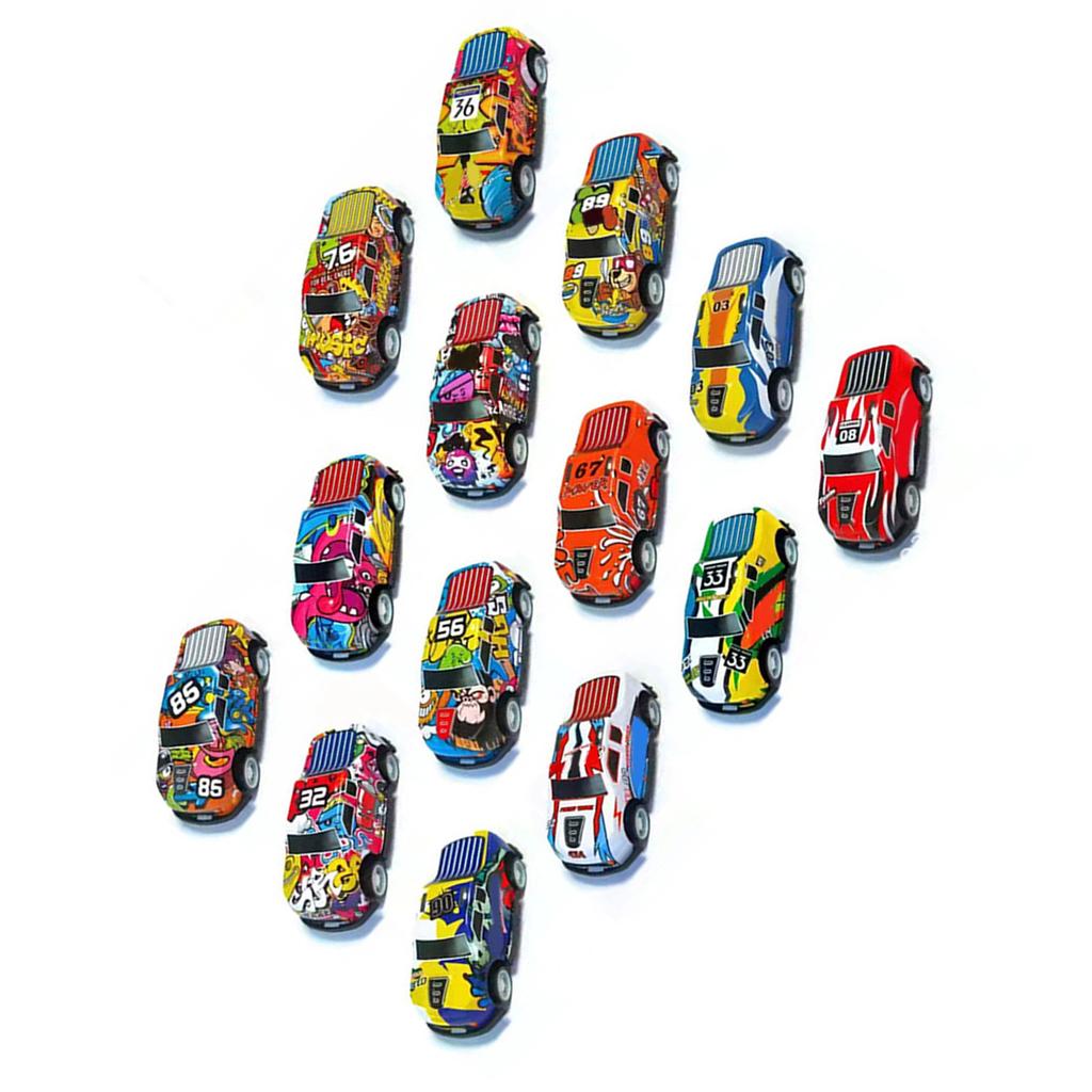 Autíčko na zpětný chod Slitina Módní Graffiti Flexibilní kola Model auta pro Chlapce Dívky Děti Dárek