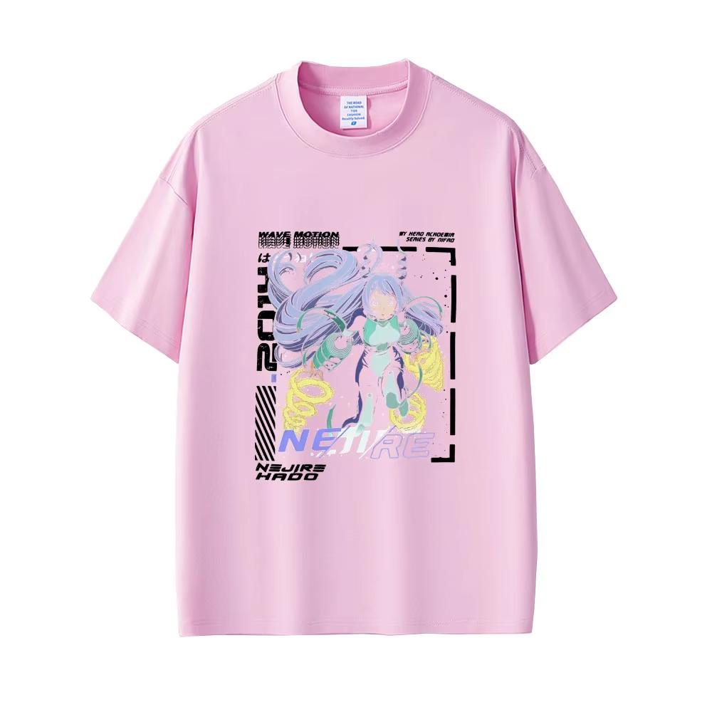 Anime My Hero Academia Tshirt Kawaii Cute Nejire Hado Graphic T Shirts Unisex Women Casual Soft pure Cotton Crewneck Tshirt