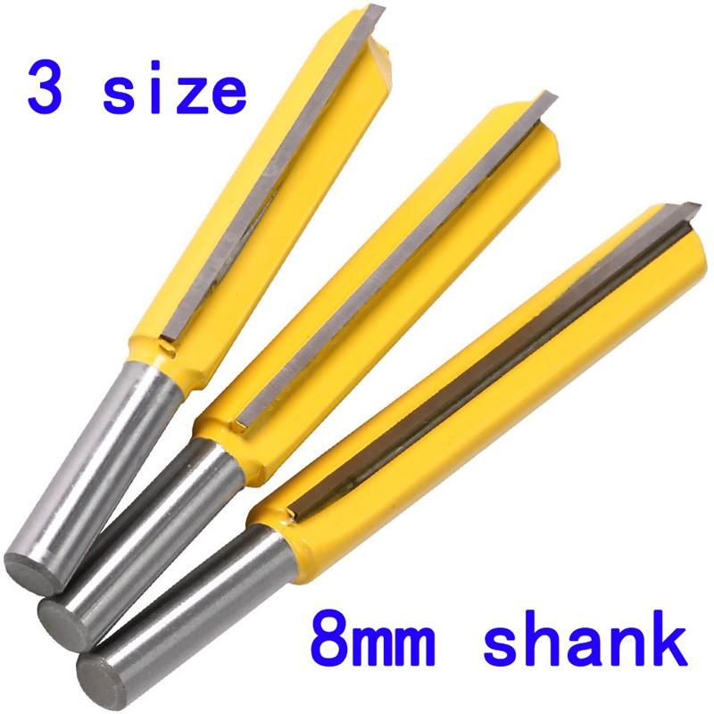 8mm Shank Router Bit Carbide Long Straight Woodworking Cutter Accurate
