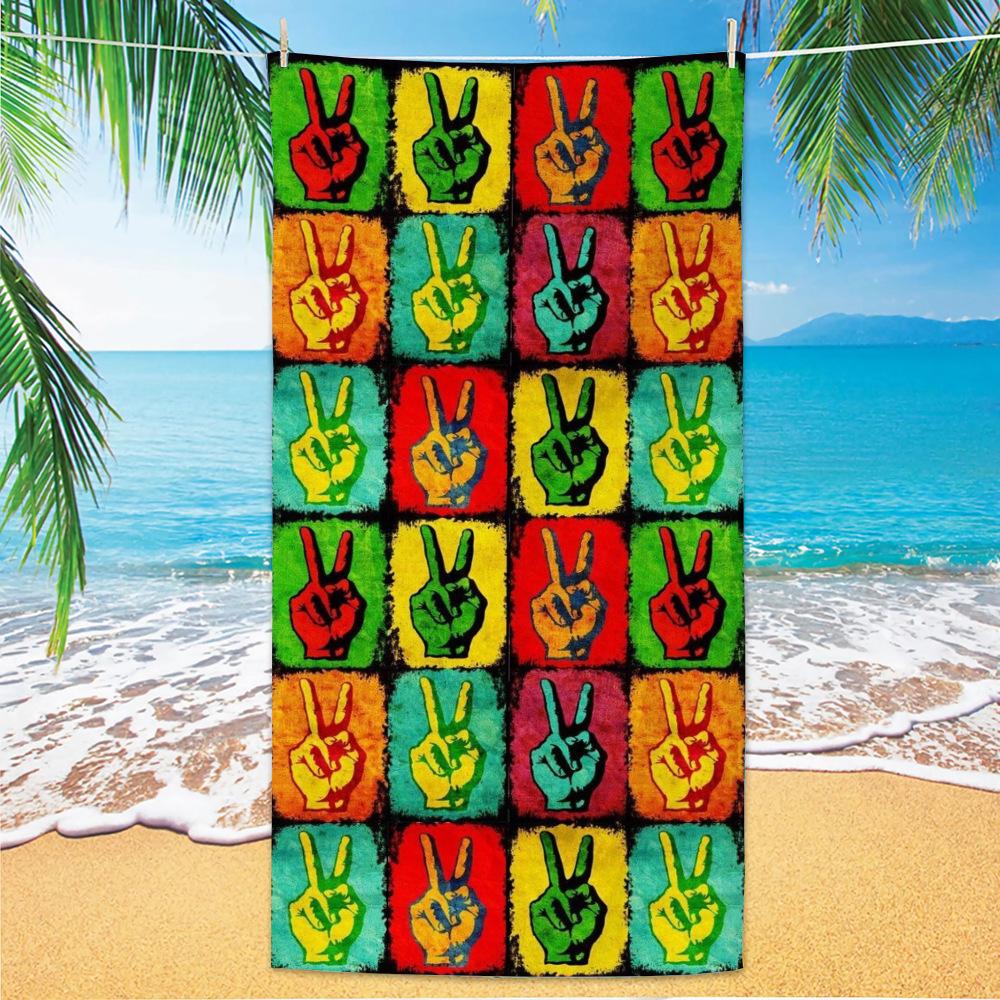 Strandlaken 2D Bedrukt Laken Groot Sneldrogend Zandvrij Strandkleed voor Volwassenen Vrouwen Mannen Handdoek voor Strand Badhanddoeken voor Volwassenen