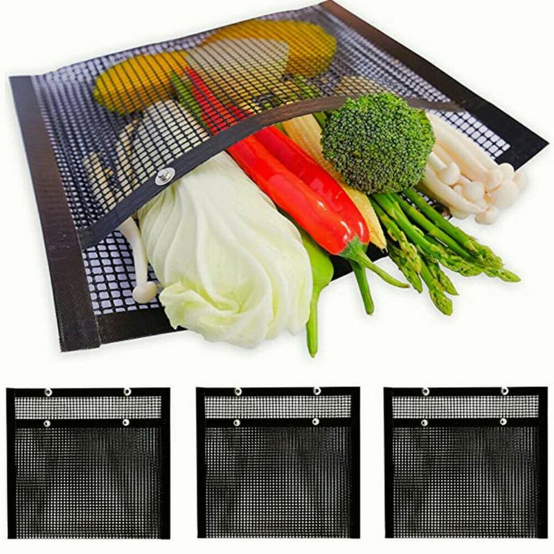 Återanvändbar Non-stick BBQ Grillnätpåse Grillisoleringsmatta Utomhuspicknickverktyg