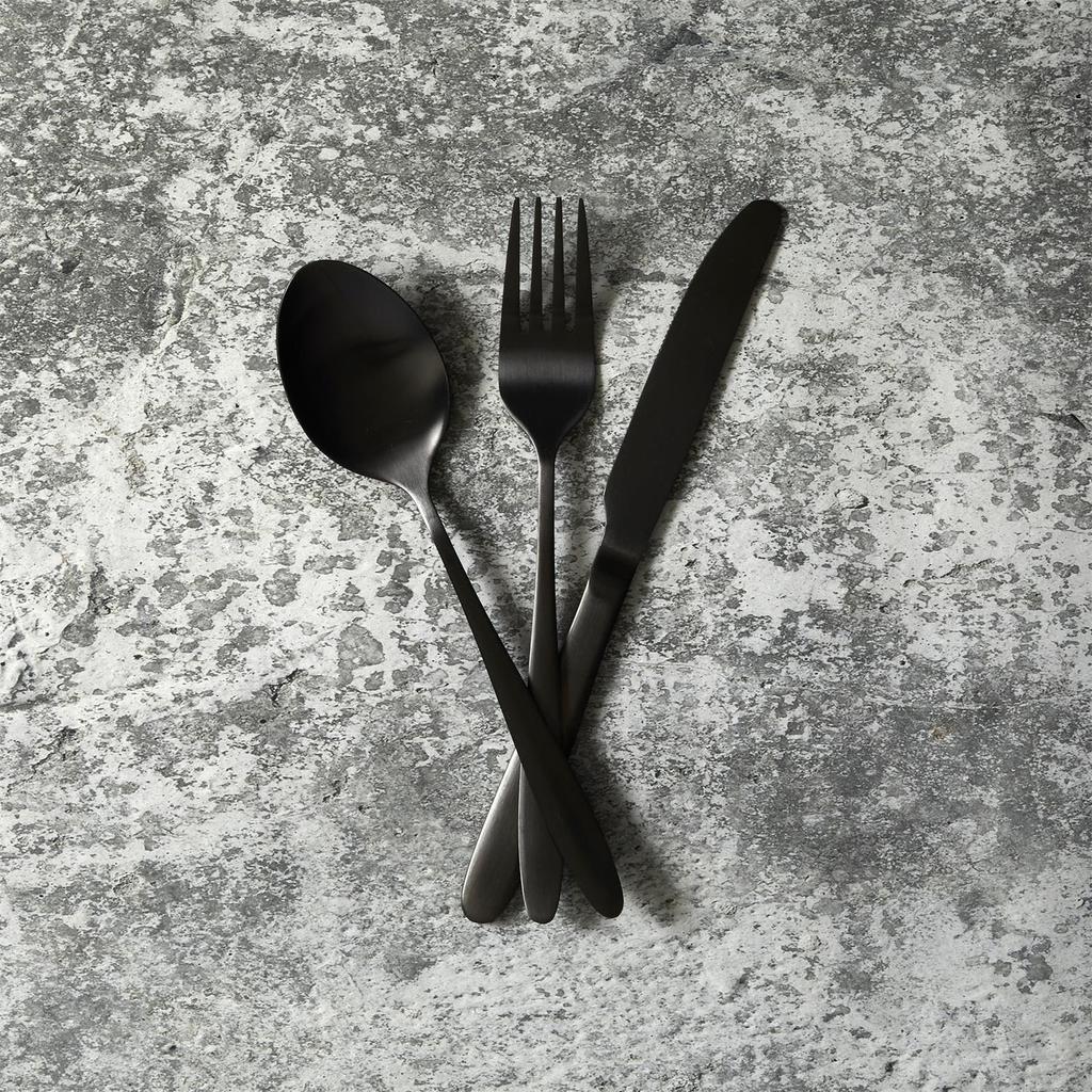 Charbon Black Cutlery Set 16 Pcs