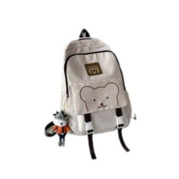 Schoolbag Korean version large capacity trend simple fashion cute bear middle and high school students durable backpack