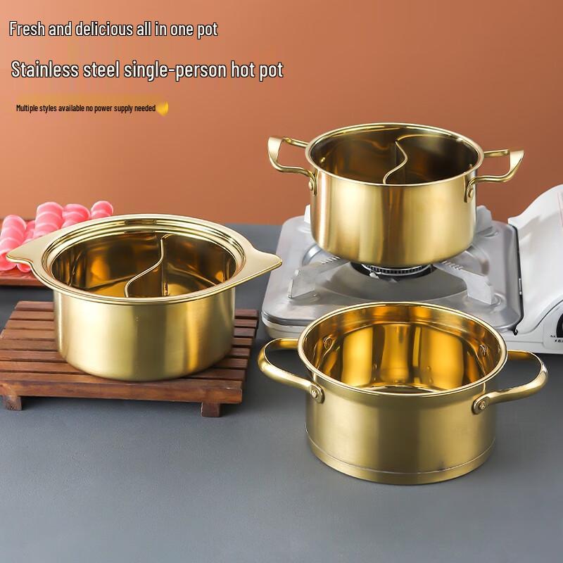 COOKER KING Stainless Steel Single-Person Yuan-Yang Hot Pot