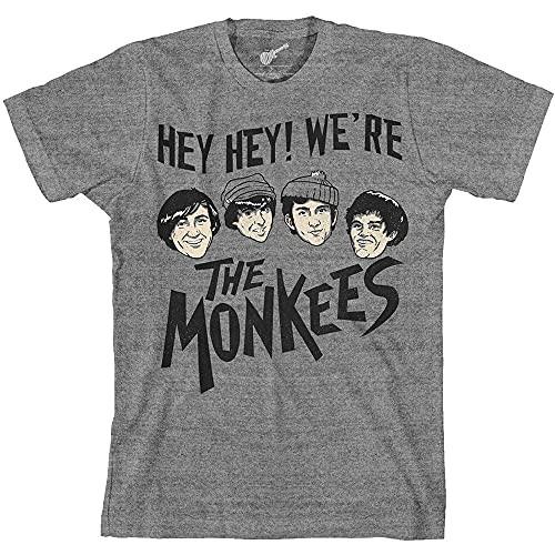 The Monkees T Shirt Hey Hey! Band Logo Official Mens Grey XXL M