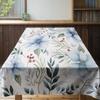 Tischdecke mit Blumenmuster Wasserdicht Esszimmer Schreibtischabdeckung für Heimdekoration in Blau Grün Weiß Rot