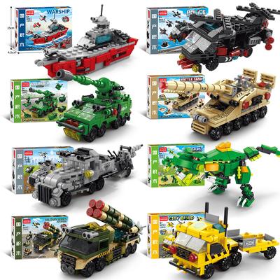 Kompatybilny klocek Lego Dinozaur samochód budowlany Militarny chłopiec zabawka edukacyjna do składania