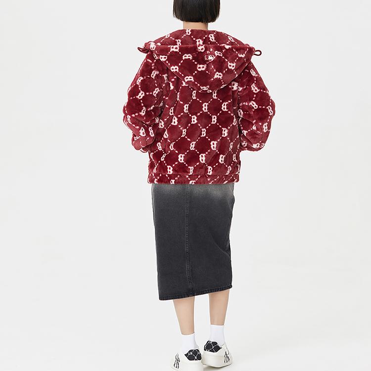 New MLB Velvet Jackets Unisex Burgundy 3AFDM0226-43WIS