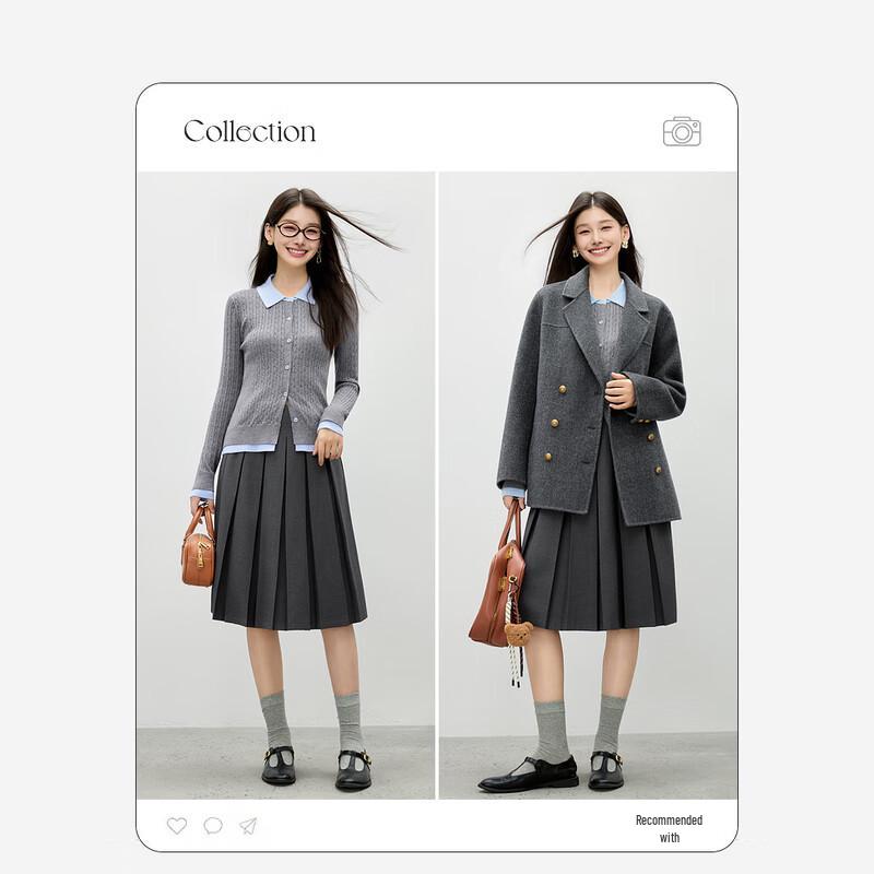 Qiusbuiyiren Women's Slim-Fit Layered Collar Knit Top