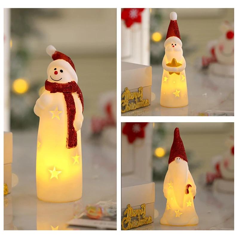 LED Christmas Night Light Cute Santa Claus Snowman Children Bedroom Bedside Ornaments For Holiday Christmas Decora Night Lamp