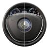 CRY1 ABS Car Styling Steering Wheel Center Emblem Badge Sticker For Mercedes Benz C260 C200 C180 GLA/E/C Class E43 E260 E300 E320