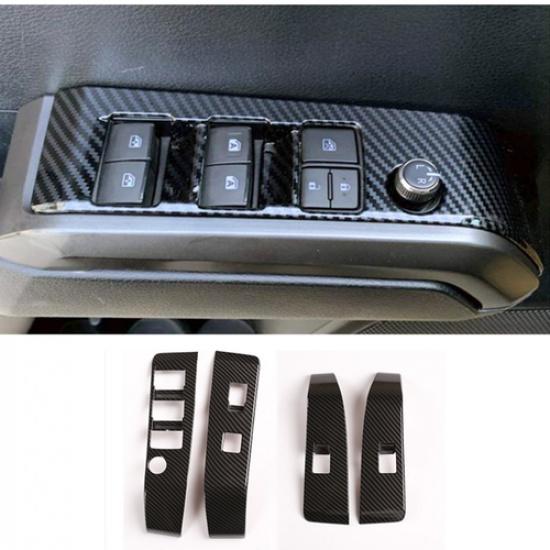 Carbon Fiber Inner Window Switch Panel Cover Trim For Toyota Tacoma 2016-