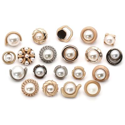 Pearl Shirt Buttons Versatile Round Metal Gold Buttons Women'S Clothes Shirt Cardigan Sweater Buttons