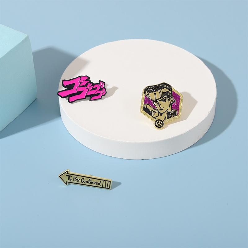 Jojo Brooch Anime Pin Vibrant Metal Badge Unique Cartoon Design For Fashion Lovers
