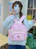 Niedlicher Mini-Rucksack aus Nylon mit rosa Erdbeeren, Schmetterlings- und Schleifenmotiv für den täglichen Gebrauch