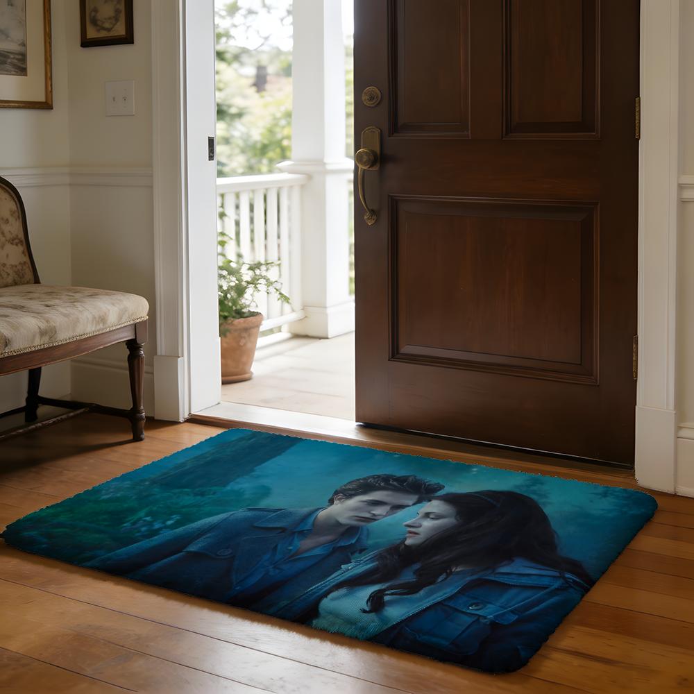 

Floor Mat Soft Flannel Rug Non Slip Absorbent Mat for Bathroom Bedroom Home Decor The Twilight Sagaq 50x80cm