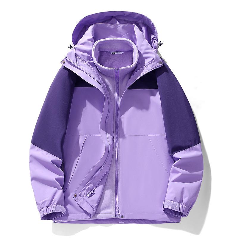 Autumn New Large Size Outdoor Jacket Three-in-one Waterproof Waterproof Hooded Windbreaker Jacket