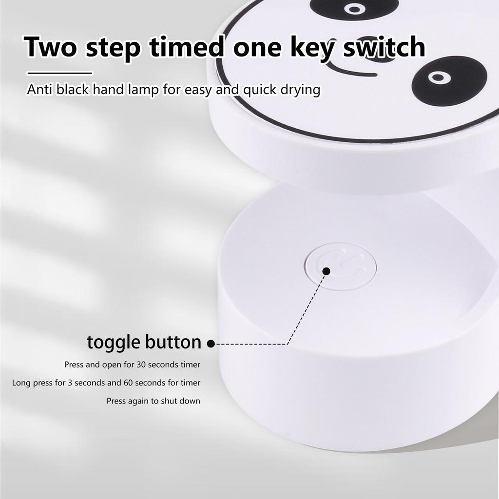 Rechargeable Panda Cube Mini Nail Lamp for Quick Gel Polish Curing