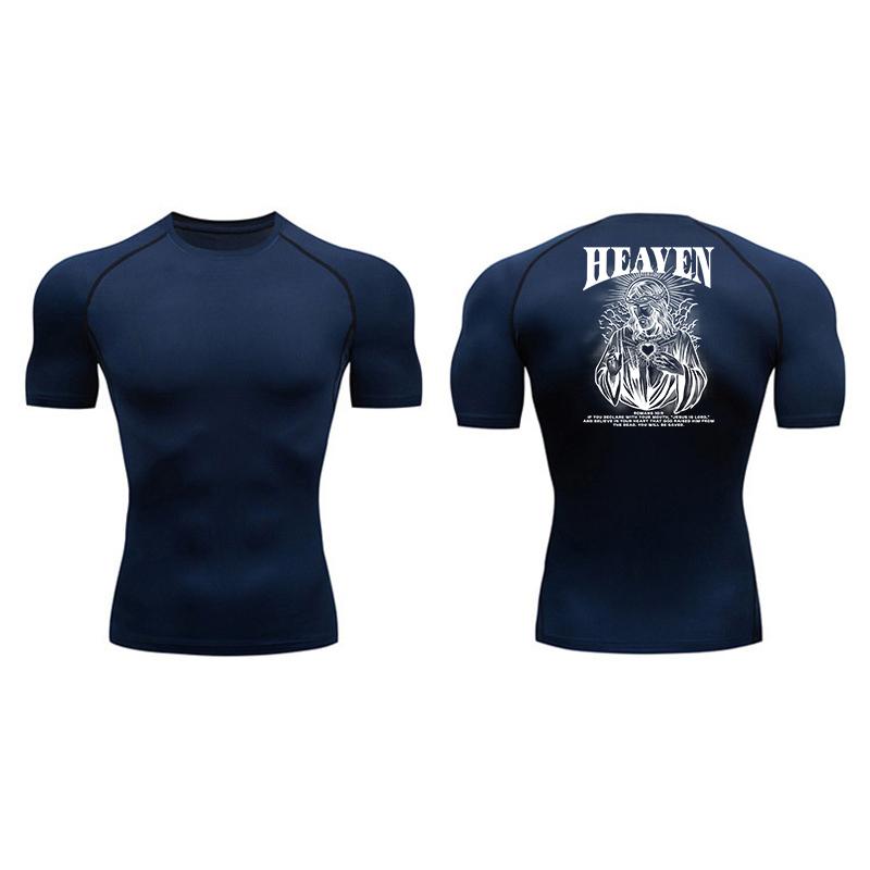 Angel Graphic Athletic Quick Dry Tshirts for Men Christian Gym Workout Running Compression Shirt Undershirt Tees Tops Activewear