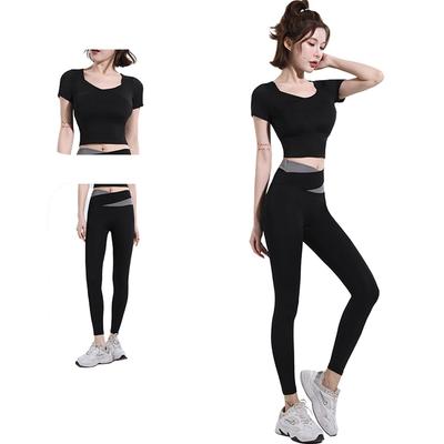 Karsaer Yoga Short Slim Yogahose und Bauch Stilvolles Yoga mit Fitnessstudio A8151 Damenbekleidung, Ärmel, Passform, Hochtaillierte Leggings, Straffend, Set, Atmungsaktiv,