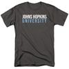 Johns Hopkins University Adult T-Shirt Stacked, Charcoal, S-5XL