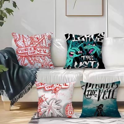 Band P-Pierce The V-Veil Cushion Cover Square Sofa Cushion Cover Casual Skin-Friendly Comfortable Pillow Cover