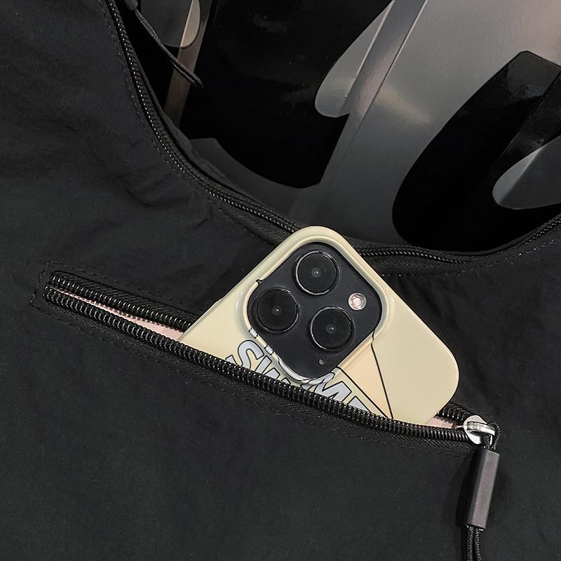 Commuter Pleated Hobo Bag Women's Large Capacity Waterproof Nylon Crossbody Bag Men's Shoulder Bag