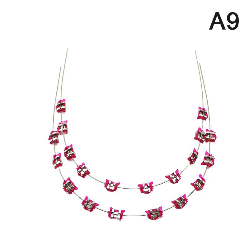 2Pcs Cartoon Cat Dental Metal Braces Archwire Without Hooks Metal Bracket And Ligature Ties Colorful Temporary Tooth Decoration
