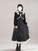 Jundakara Elegant Vest Dress and Coat Long Removable Ribbon and High French Girly Student XL Cape-Style Set, Sleeves, Ruffles, A-Line, Waist,