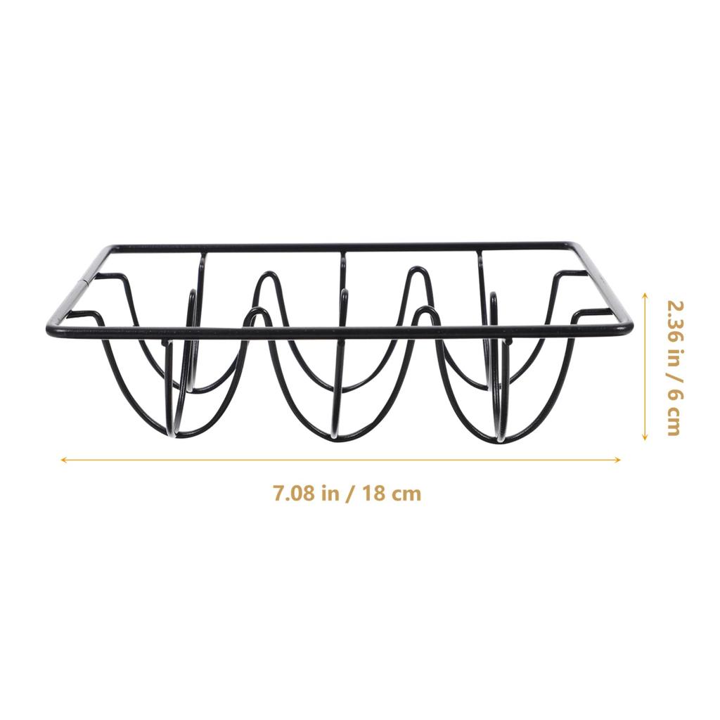 Ciieeo 6-Grid Wire Egg Rack, Black Iron Egg Holder with Dispenser Storage, Egg Display Tray for Kitchen