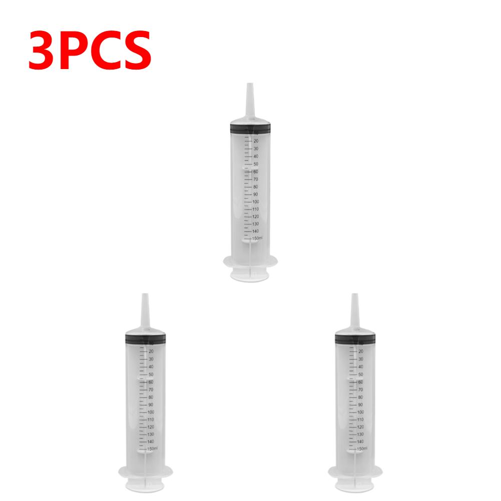 2-150ml Syringe Large Capacity With 100cm Hose Pump Measuring Washable Injector For Industrial Pet Food Feeding Oil Glue Fluid