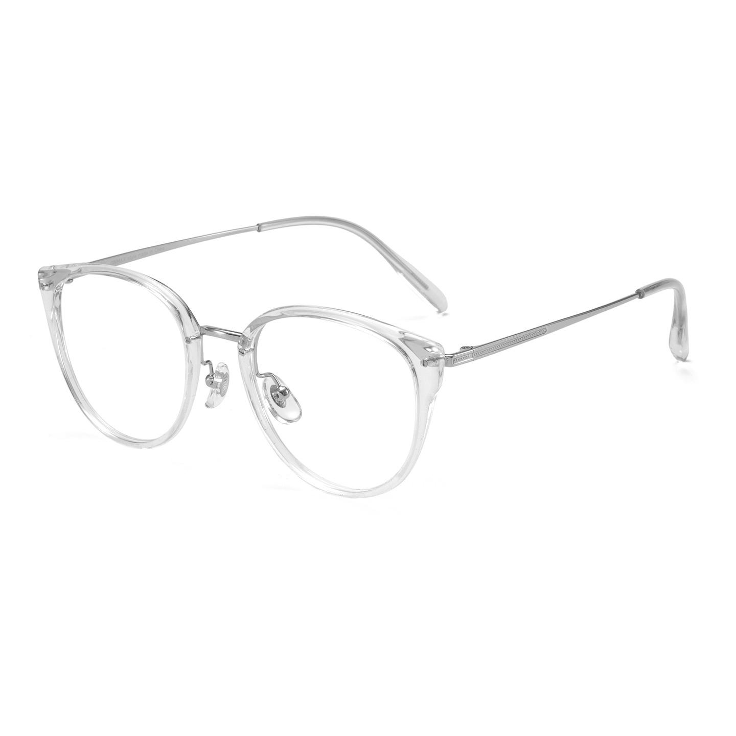 

Pure Titanium Women s Cat-Eye Eyeglass Frame 51 - Ultralight Korean Style, Skin-Brightening, High-End Plano Glasses 25021-J