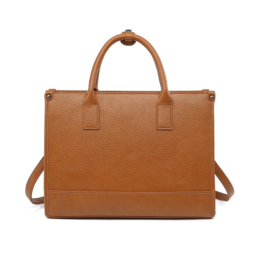 New Tote Bag Simple Large Capacity Bag Women s Premium Commuter Shoulder Bag Texture Women s Handbag коричневый