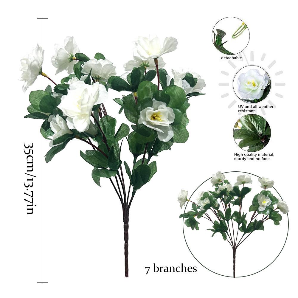 Artificial Green Plant Simulation Fake Rhododendron Bouquet, Living Room Home Decoration Ornament Photography Props
