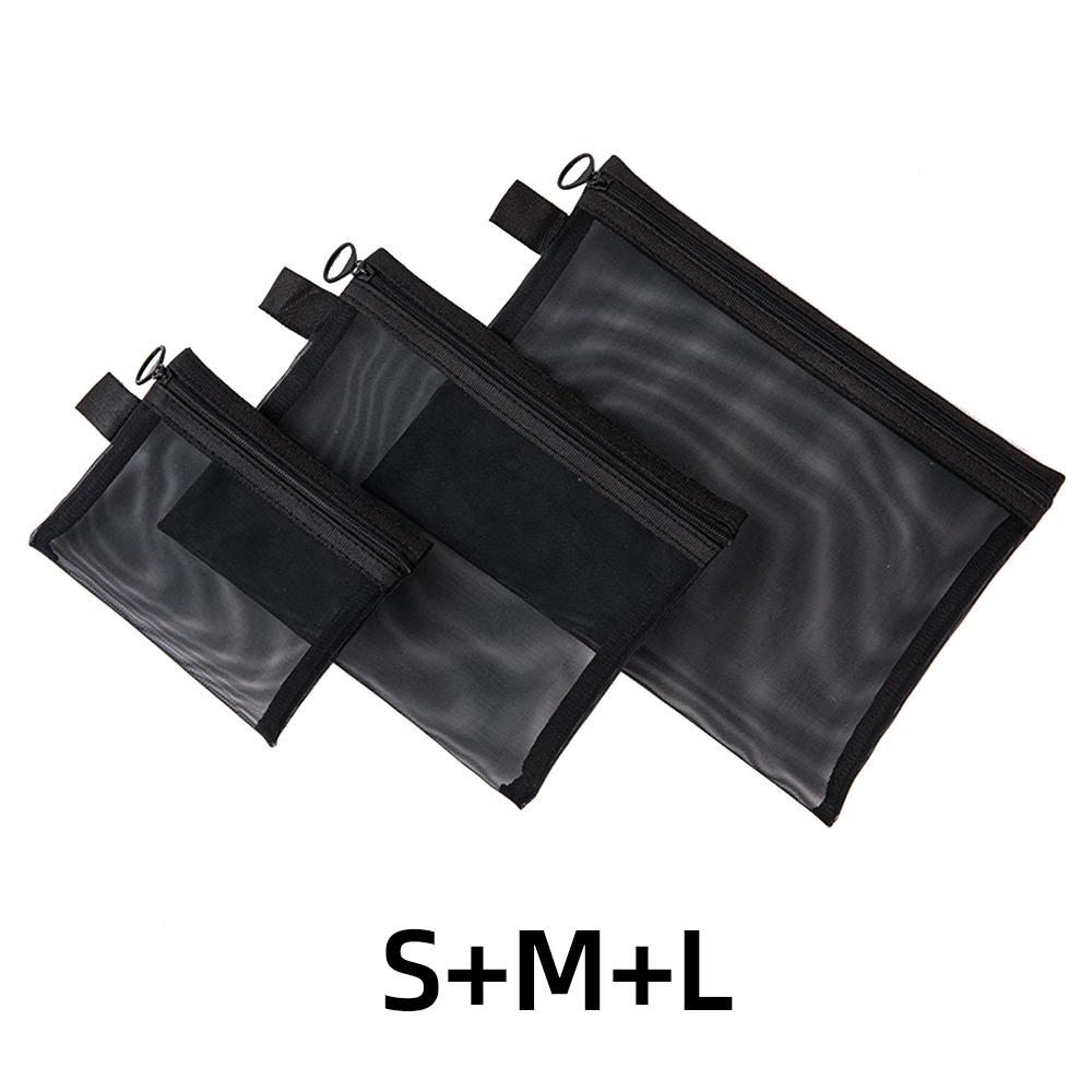 Mesh Clear Cosmetic Bags Square Zipper Bag Makeup Bag Pencil Cases Wash Pouch Portable Travel Toiletry Organizer Storage Pouch