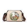 New Literary and Artistic Shoulder Bag Retro Embroidery Line Landscape Painting Mother Mobile Phone Bag Fashionable Multi-layer Crossbody Bag