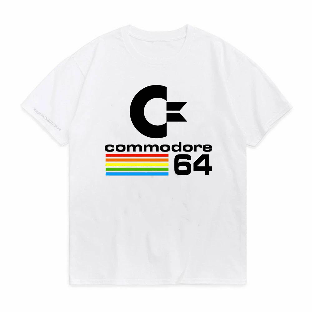 Summer Commodore 64 Print T Shirt C64 SID Amiga Retro Cool Design Street Short Sleeve Top Tee Cotton Clothing Loose Men Tshirts
