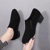 Frosted Deep Mouth Single Shoes Women's Thick Heel Pointed Autumn New Work Shoes Versatile High Heels