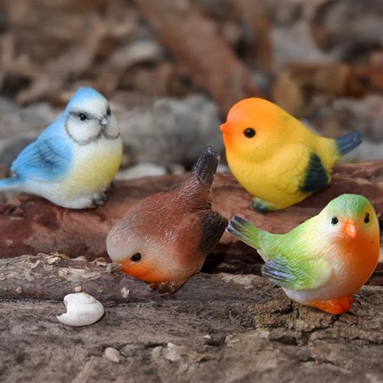 Yousheng Mini Bird Figurine Tiny Resin Bird Cake Topper Miniature Bird Animal Figure for Dollhouse Accessories Fairy Garden Plant Pot Ornaments
