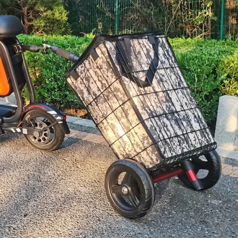 For Im Freien Hinten Montiertes Campingplatzfahrzeug, Kontinuierlicher Fahrradanhänger, Geräuschlose Reifen, Camping-Aufbewahrun