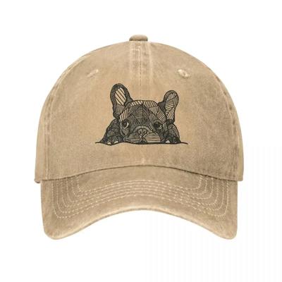Bouledogue Français Chiots Amoureux des Chiens Hommes Femmes Casquettes de Baseball Chapeaux Lavés Effilochés Casquette Rétro Extérieur Toutes Saisons Casquette Cadeau