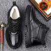 Fleece Warm Snow Boots New Winter Leather High-top Non-slip Waterproof Cotton Shoes Thickened Leather Boots