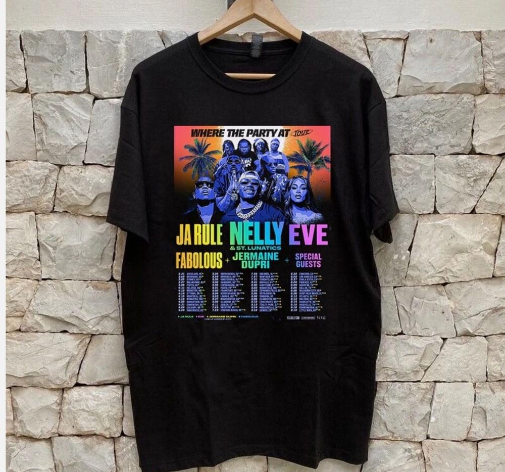 Where The Party At Tour Ja Rule, Nelly and Eve T Shirt Full Size S-5XL Unisex T-Shirt M