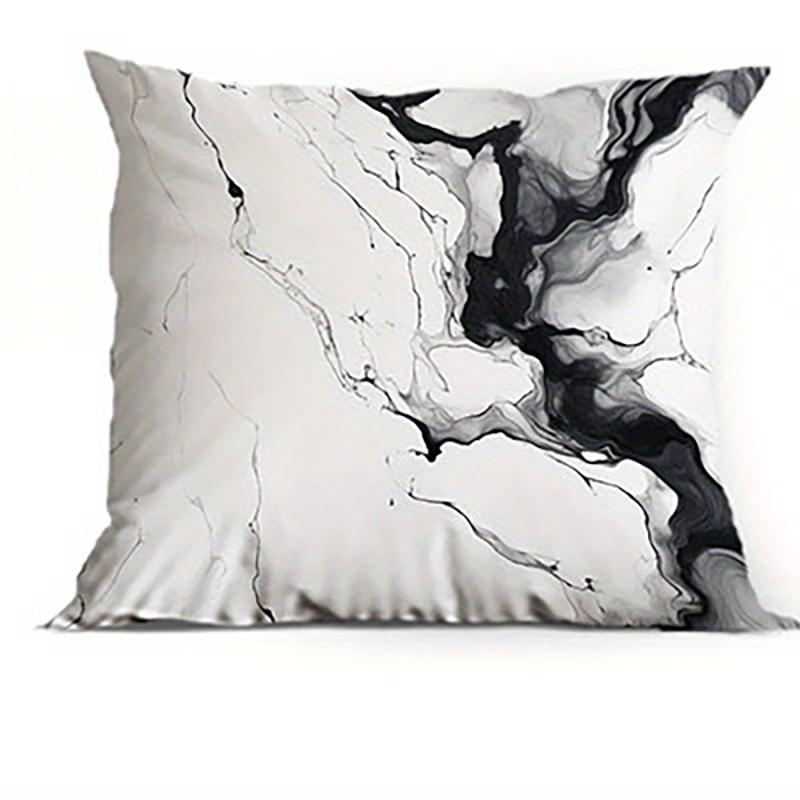 Abstract Blue and Gold Swirl Pattern Throw Pillow Cover for Modern Sofa Decor