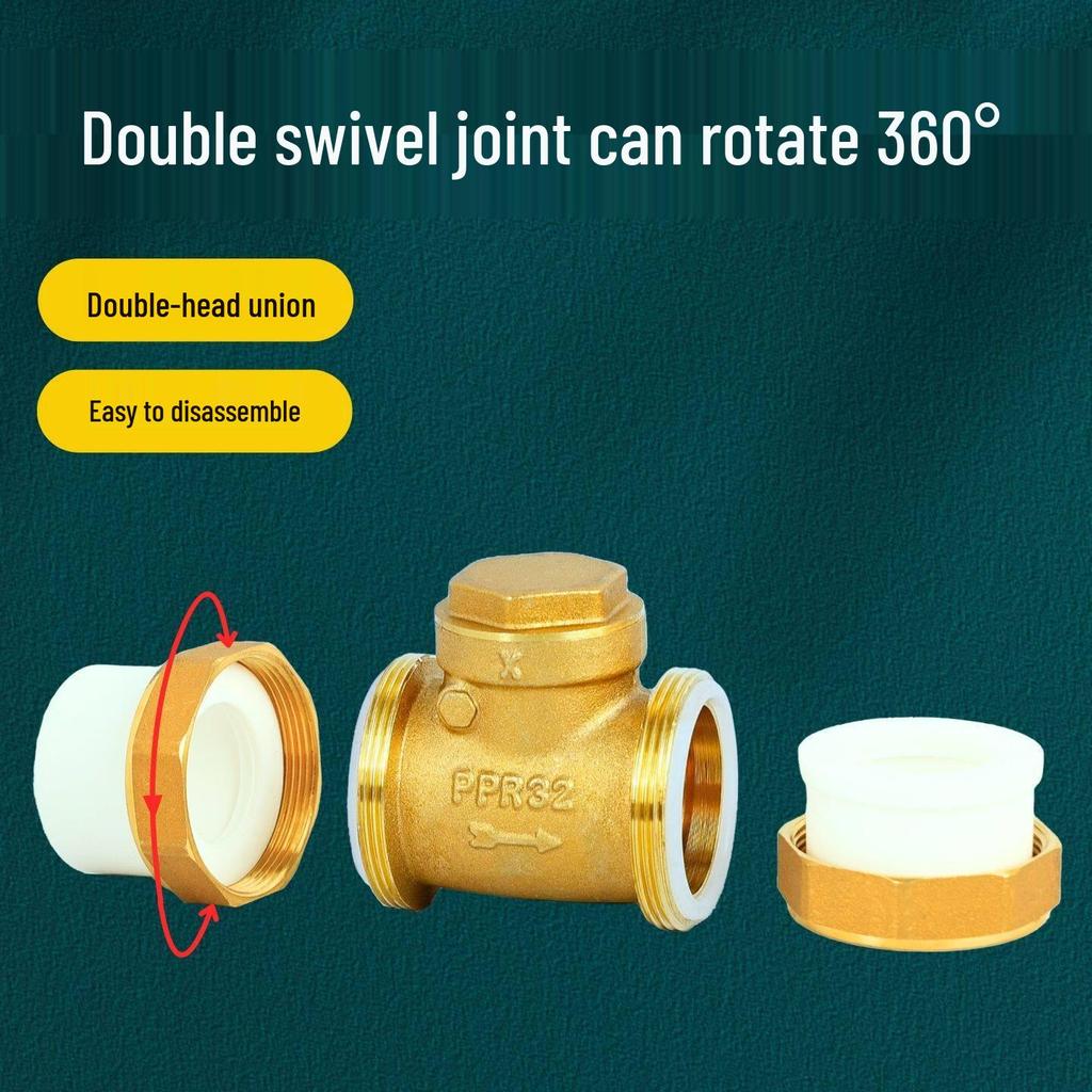 Brass Check Valve: PPR 20 4-point, 25 6-point, 1 Inch 32 Hot Melt Horizontal One-way Anti-backflow Water Pipe.