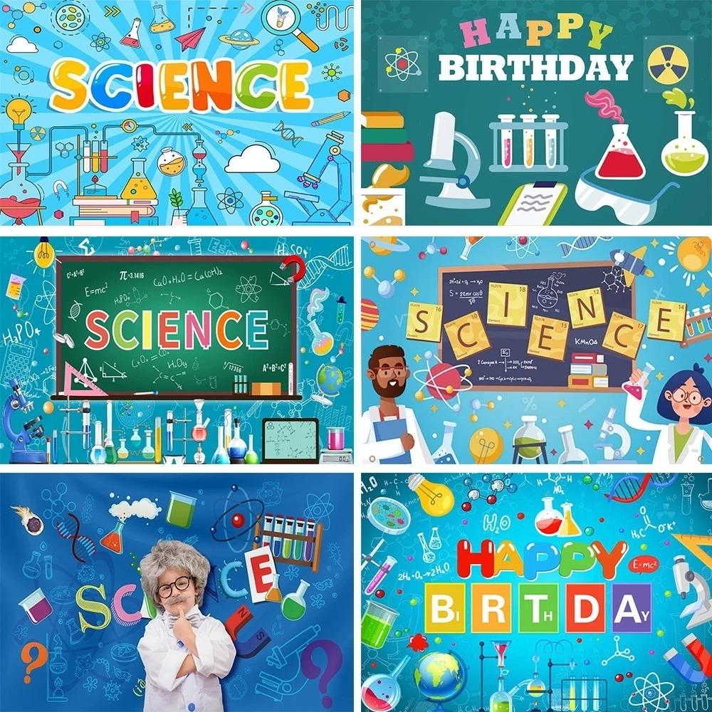 Crazy Science Fun Theme Party Decoration Background, Scientist Boys and Girls Birthday Party Decoration Photography Background