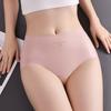 Plus Size Women's Summer Thin Ice Silk Non Mark High Waist Belly Lift Hip Briefs