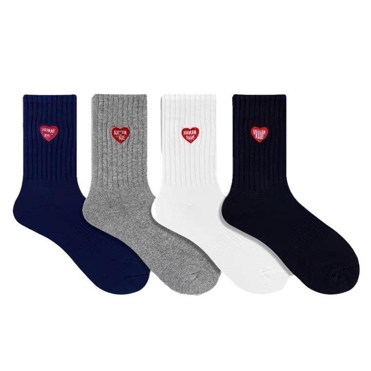 Trendy Brand Love Towel Bottom Embroidered Socks Yu Wenle Same Style Sports Socks Couple Pure Cotton Mid-Tube Socks